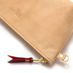 General Knot & Co. Bags One Size / Natural Blonde Leather Zipper Clutch