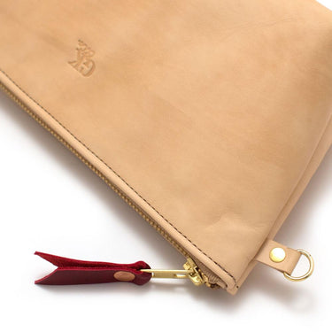 General Knot & Co. Bags One Size / Natural Blonde Leather Zipper Clutch