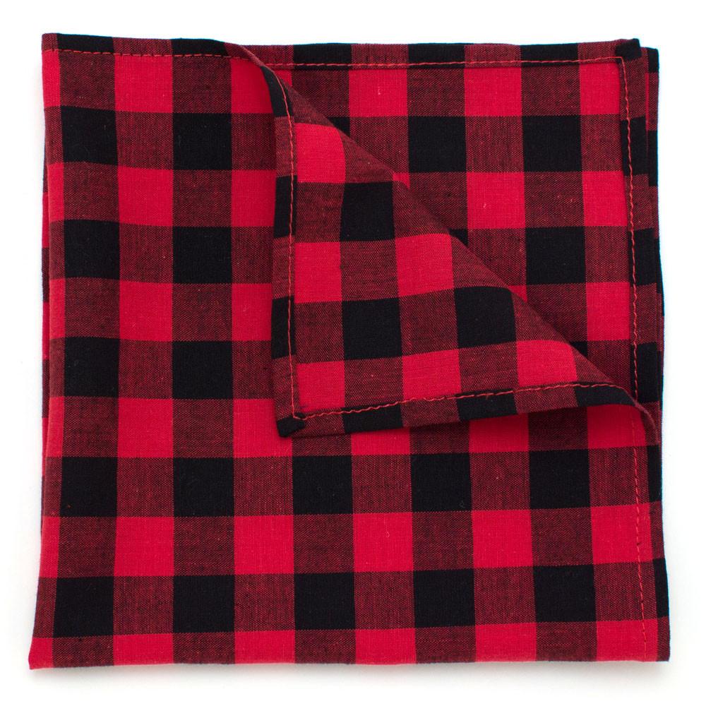 General Knot & Co. Squares 13"x13" One Size / Multi Buffalo Check Pocket Square
