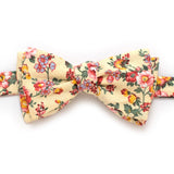 General Knot & Co. Self-Tied Classic Bow Tie 2.5" at Widest 2.5" W-13.5" to 18.5" Adjustable Band / Multi Butter Rose Bow