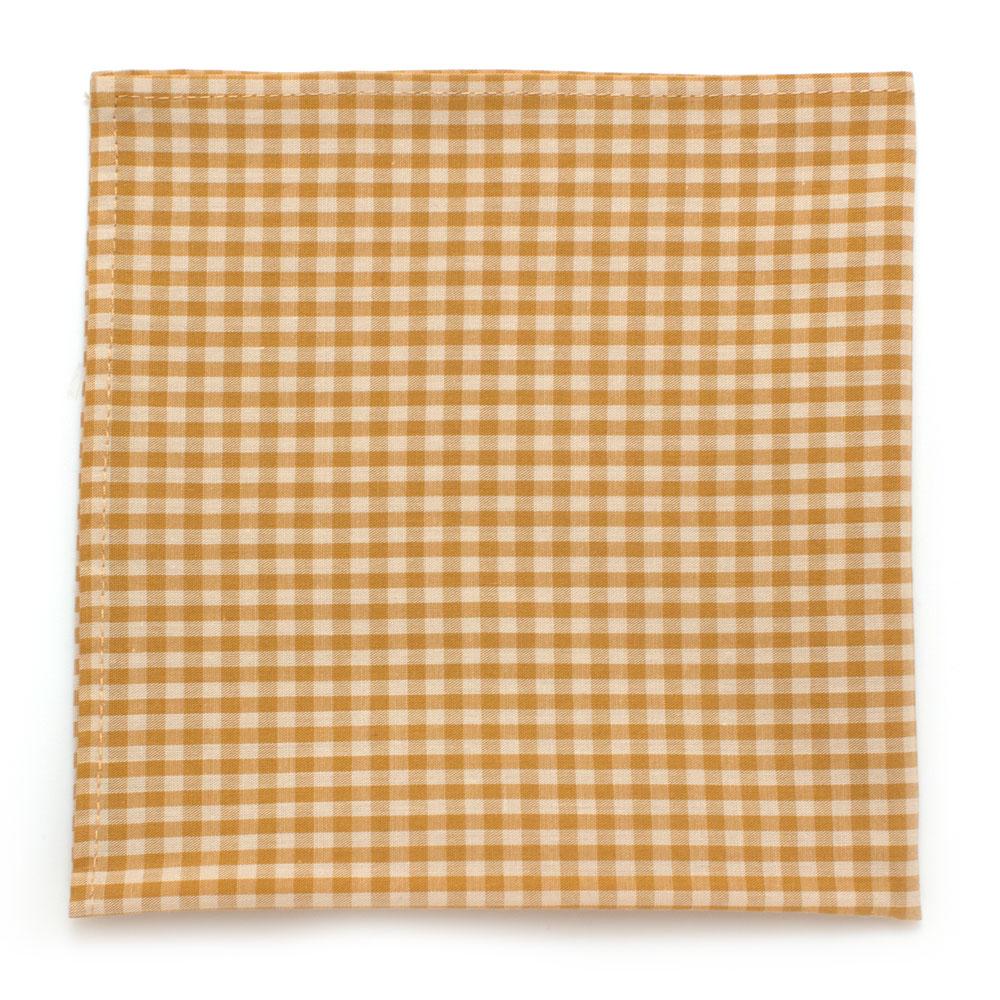 General Knot & Co. Squares 13"x13" One Size / Gold Endicott Small Gingham Square- Gold