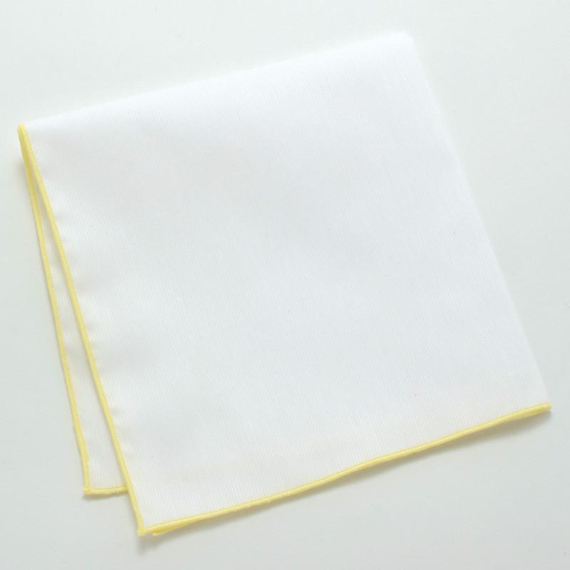 General Knot & Co. Squares Formal White Pocket Square with Contrast Edging