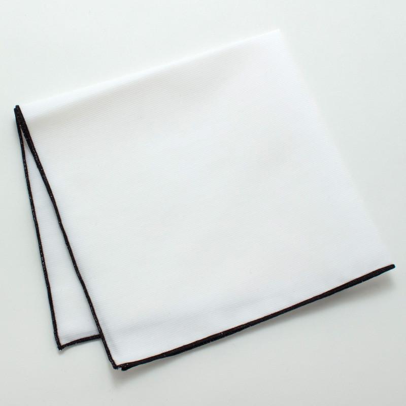 General Knot & Co. Squares Formal White Pocket Square with Contrast Edging