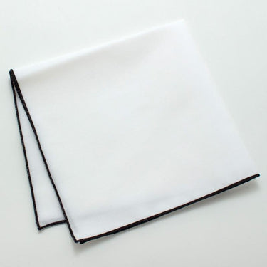 General Knot & Co. Squares Formal White Pocket Square with Contrast Edging