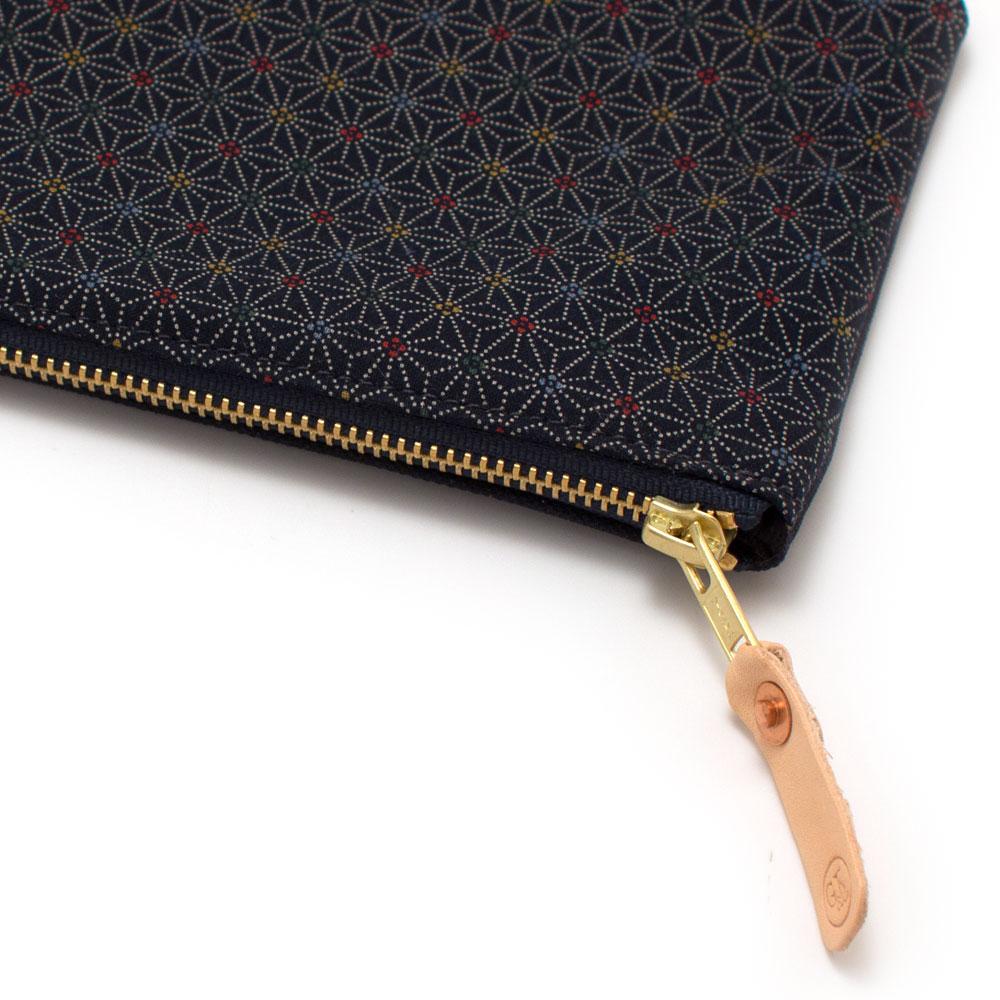 General Knot & Co. Bags One Size / Navy Indigo Stain Glass Zipper Pouch
