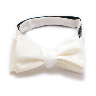 General Knot & Co. Self-Tied Classic Bow Tie 2.5" at Widest Classic- 2.5" / Ivory Ivory Formal Classic Bow