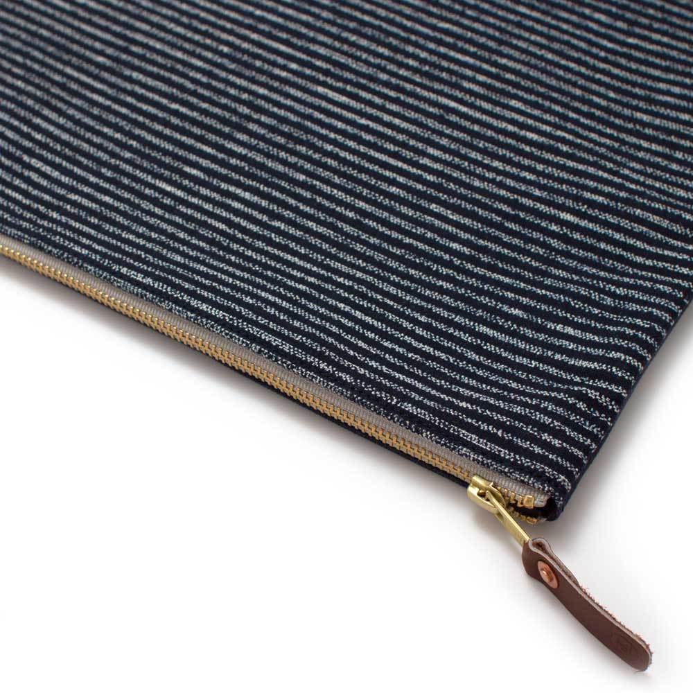 General Knot & Co. Bags One Size / Navy Japanese Indigo Chalk Stripe Laptop Sleeve/Carryall-Large