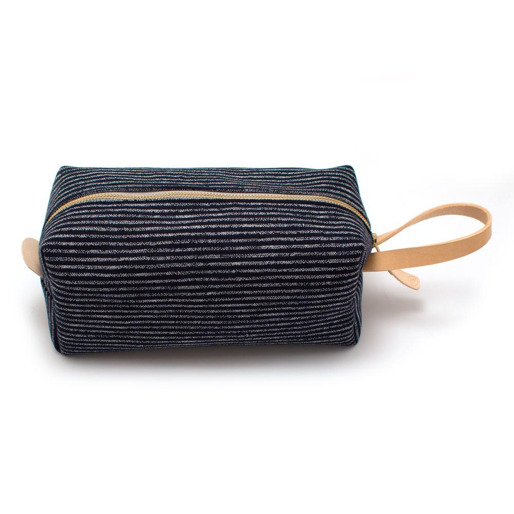 General Knot & Co. Bags One Size / Navy/Ivory Japanese Indigo Chalk Stripe Travel Kit