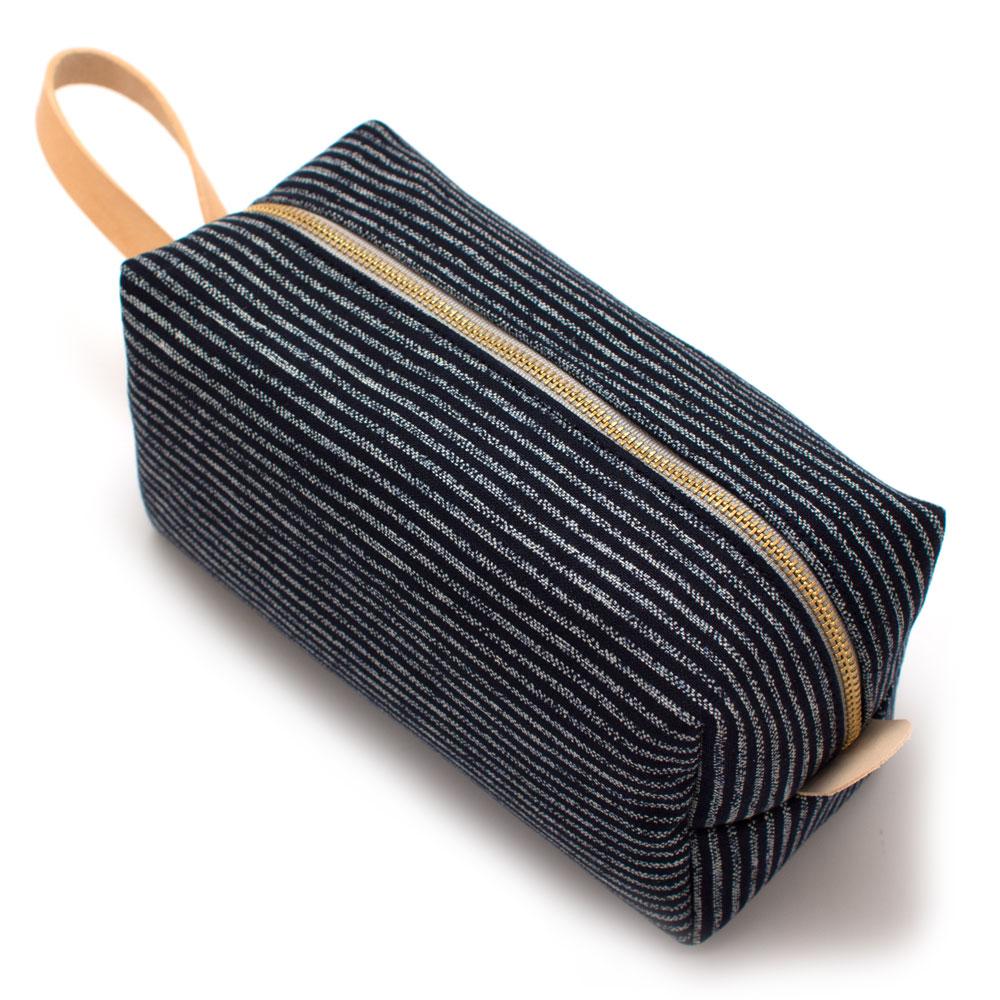 General Knot & Co. Bags One Size / Navy/Ivory Japanese Indigo Chalk Stripe Travel Kit