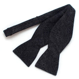 General Knot & Co. Self-Tied Classic Bow Tie 2.5" at Widest 2.5" W-13.5" to 18.5" Adjustable Band / Navy Japanese Indigo Tidal Wave Bow