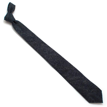 General Knot & Co. Classic Necktie 2 7/8" x 58" Classic / Navy Japanese Indigo Tidal Wave Necktie