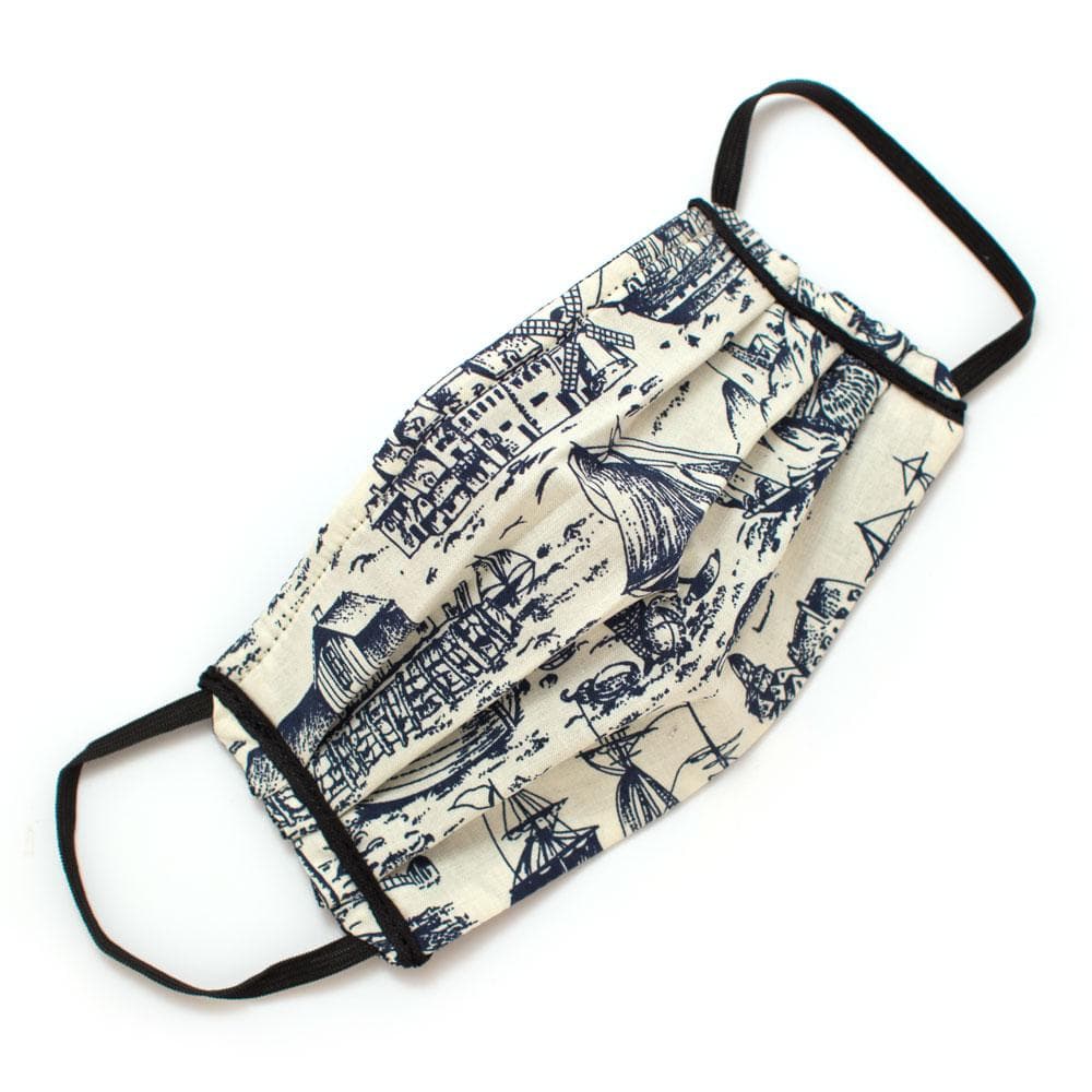 General Knot & Co. Masks Reusable Nautical Toile Face Mask- Elastic Loops- Kid Sizes Available