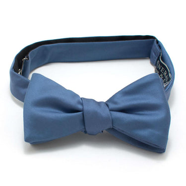 General Knot & Co. Self-Tied Classic Bow Tie 2.5" at Widest Classic2.5" W -13.5" to 18.5" Adjustable Band / Blue Steel Formal Classic Bow