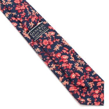 General Knot & Co. Classic Necktie 2 7/8" x 58" Classic 2.9" x 58" / Navy/Pink Vintage Elkins Garden Necktie