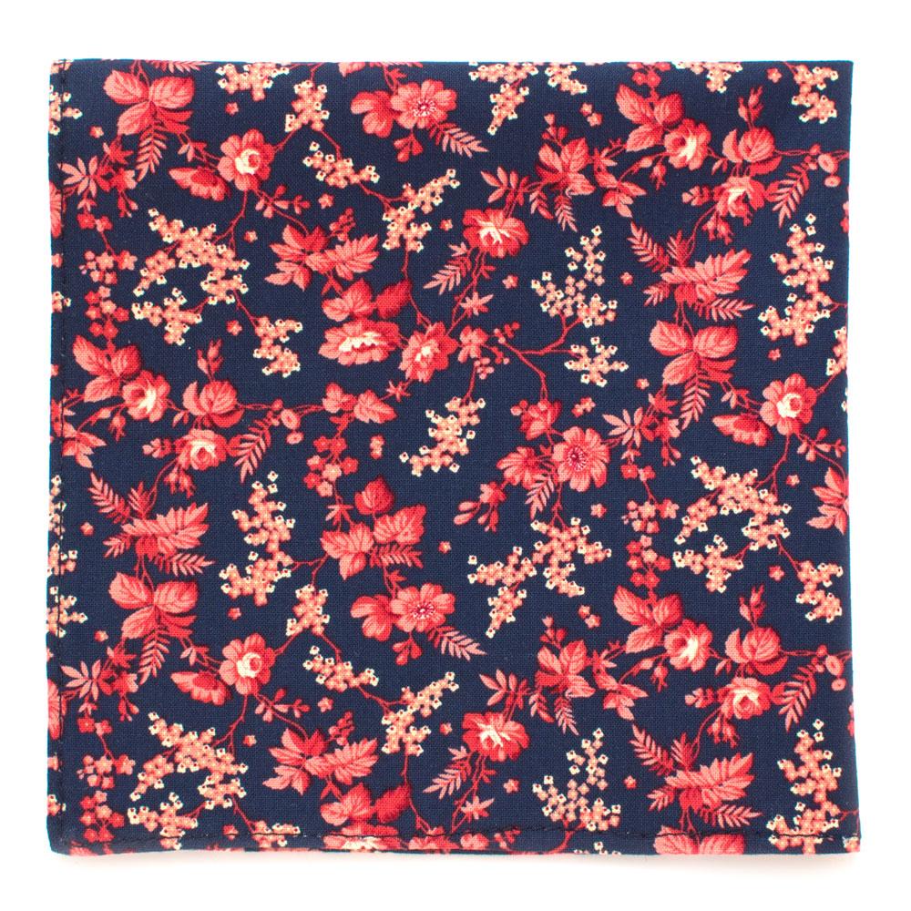 General Knot & Co. Squares 13"x13" One Size / Navy/Pink Vintage Elkins Garden Square