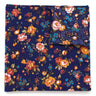General Knot & Co. Squares 13"x13" One Size / Navy Vintage English Rose Pocket Square